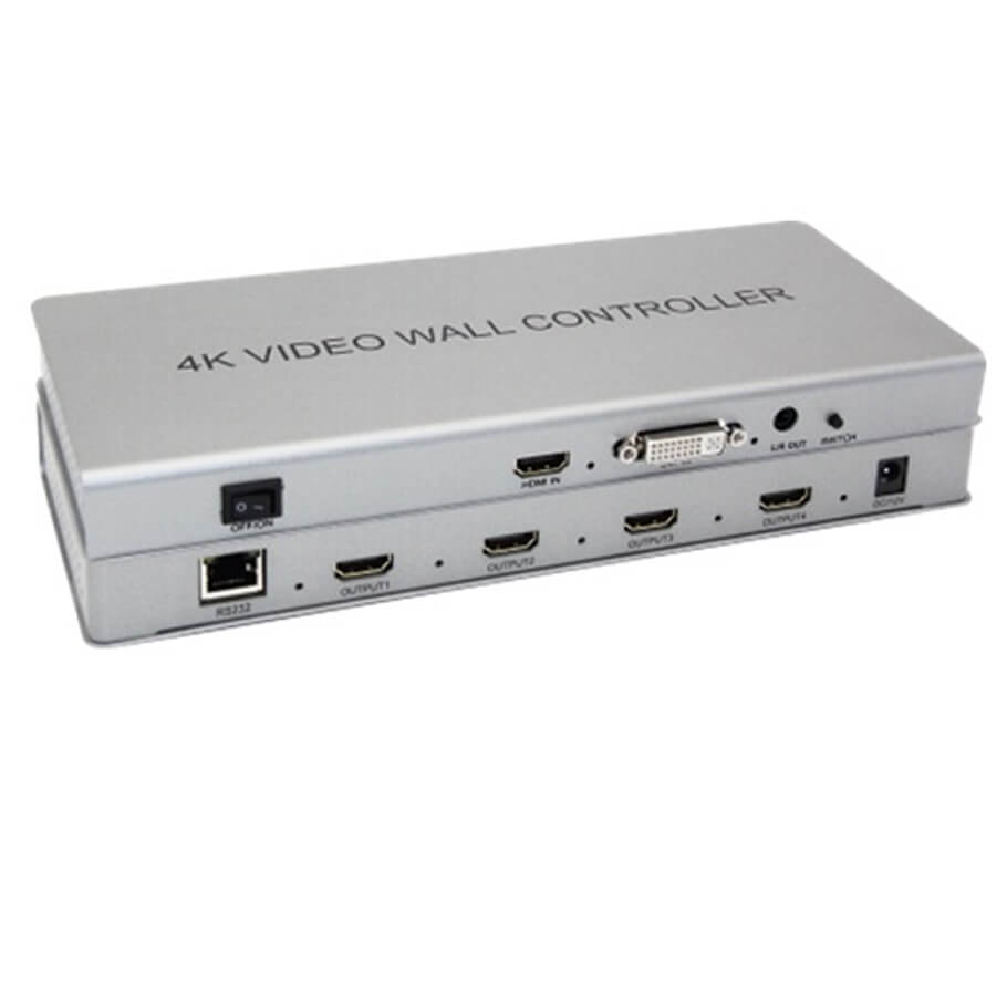 Bộ ghép màn hình gộp 4 tivi thành 1 chuẩn 4K HDTEC 2x2 Video Wall Controller